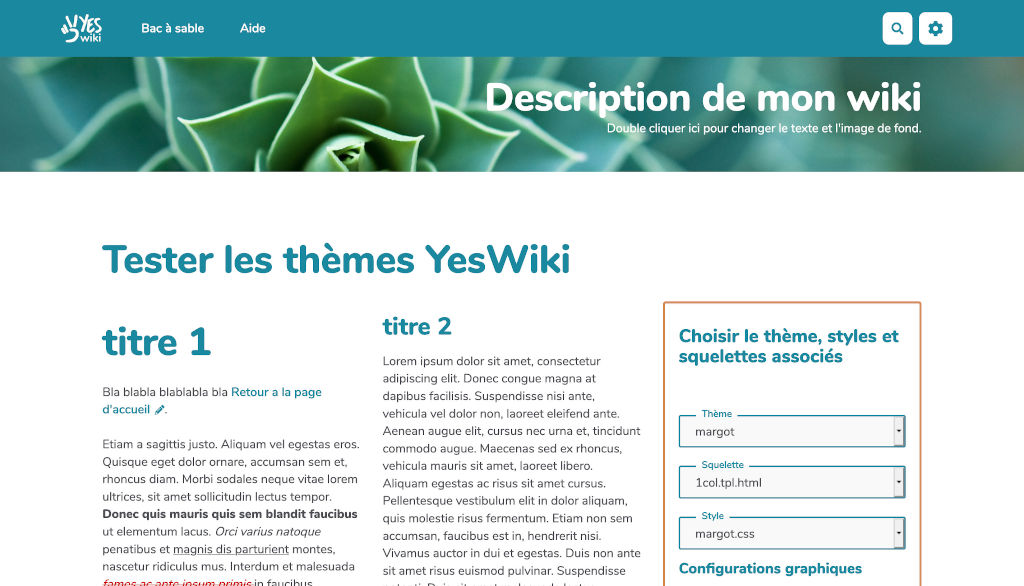 screenshot for theme Margot (thème par défaut de YesWiki)